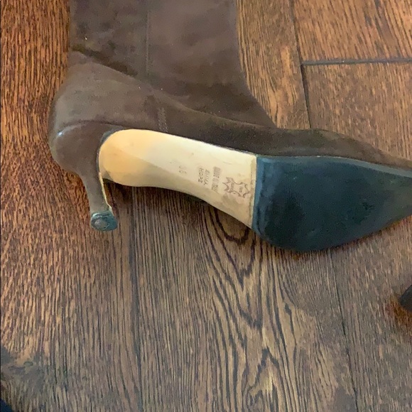 Brown suede kitten heeled boots - Picture 3 of 4